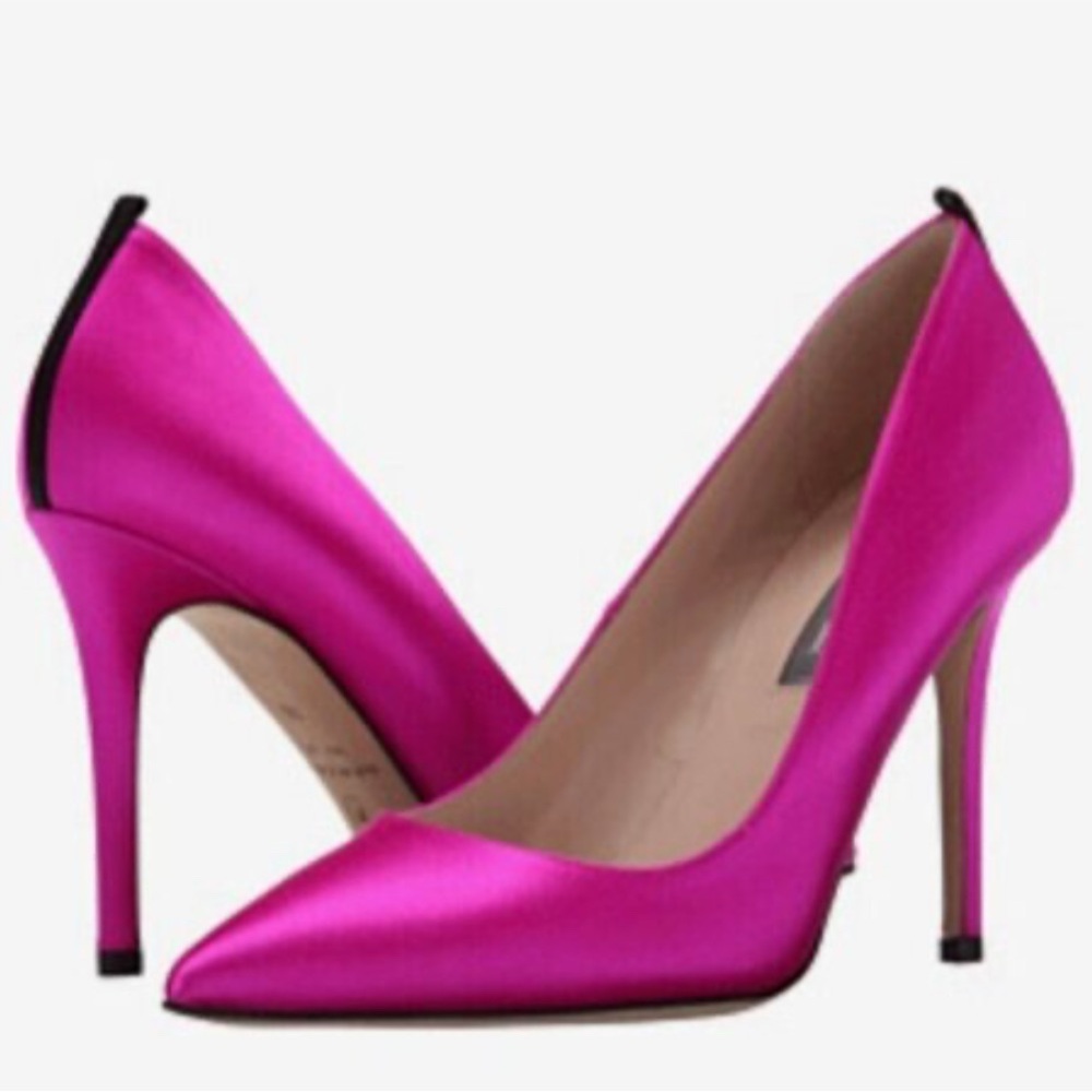 SJP Pink Satin Stiletto Heels